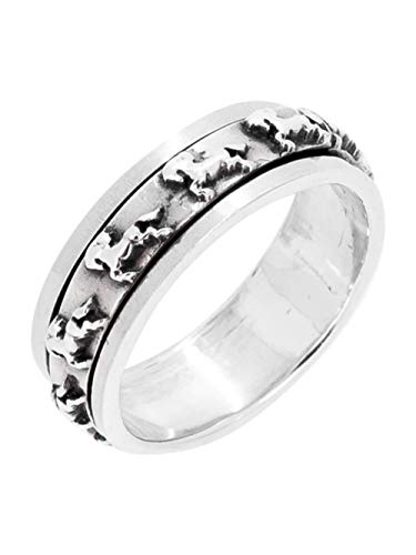 Ring für Damen und Herren, 7 mm, keltischer Knoten, Pferde, geflochten, 925er Sterlingsilber, zum Stressabbau, Größe L, M, N, P, R, T, W, Y, Sterlingsilber., von TreasureBay