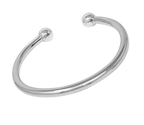 TreasureBay 4,5 mm schlichter Armreif aus 925er Sterlingsilber für Damen und Herren, 4.5 month, Sterling-Silber von TreasureBay