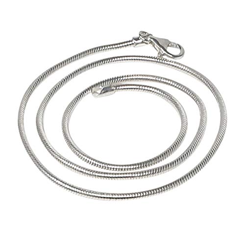 Treasure Bay Herren Damen Halskette Silber Schlangenkette Italienische Kette 2,3 mm massiv 925 Sterling Silber in 40cm, 45cm, 48cm, 50cm, 52cm und 60cm, Sterling Silber von Treasure Bay