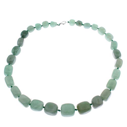 TreasureBay Atemberaubende Halskette mit natürlichem Edelstein für Frauen, verschiedene Edelsteine und Farben erhältlich (Green Aventurine) von TreasureBay