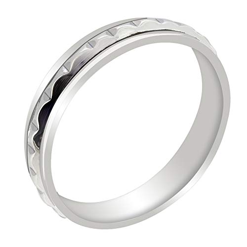 TreasureBay Damen-Ring, 5 mm, 925er-Sterlingsilber, Spinnring, Meditation, Stressabbau, Ringgröße 5 mm, 50 mm, 50 mm, 55 mm, Sterling Silber, einfach von TreasureBay