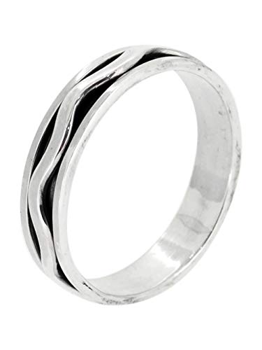 TreasureBay Damen-Ring, 5 mm, 925er-Sterlingsilber, Spinnring, Meditation, Stressabbau, Ringgröße 5 mm, 50 mm, 50 mm, 55 mm, Sterling Silber, einfach von TreasureBay