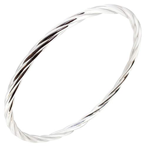 TreasureBay Elegante verdrehte Sterling Silber Armreif für Frauen Größe 65mm Durchmesser von Treasure Bay