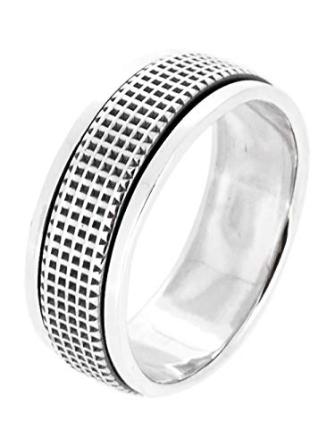 TreasureBay Herren 9 mm breite Reichweite, Drachen, keltischen Knoten Designring, 925 Sterling Silber Spin Stressabbau Ring - erhältlich in Größen: P R T U W Y Z, Sterling Silber von TreasureBay