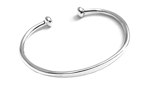 TreasureBay Damen-Armreif aus massivem 925er-Sterlingsilber, Herren-Armreif mit Drehmoment, 11,4 cm, Sterling-Silber von Treasure Bay