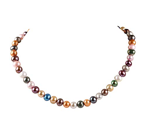 Damen-Mehrfarbenperlenkette 7-8mm Süßwasserperlen für Frauen und Mädchen Damen-Mehrfarbenperlenkette 7-8mm Süßwasserperlen für Frauen und Mädchen von Treasure Bay