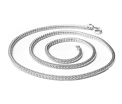 TreasureBay Solid 925 Sterling Silber Fuchsschwanz Kette Halskette Erhältlich in 16" 17" 18" 19" und 20" (40) von TreasureBay