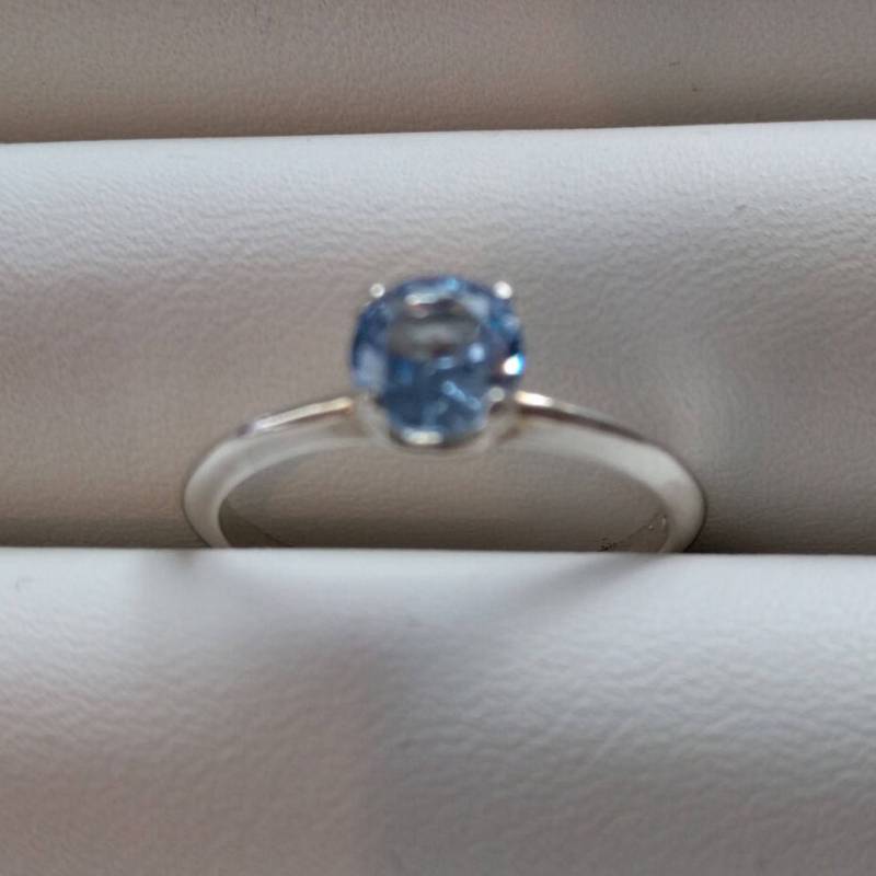 Aquamarin Silber Ring 6mm von TreasureBoxJewel