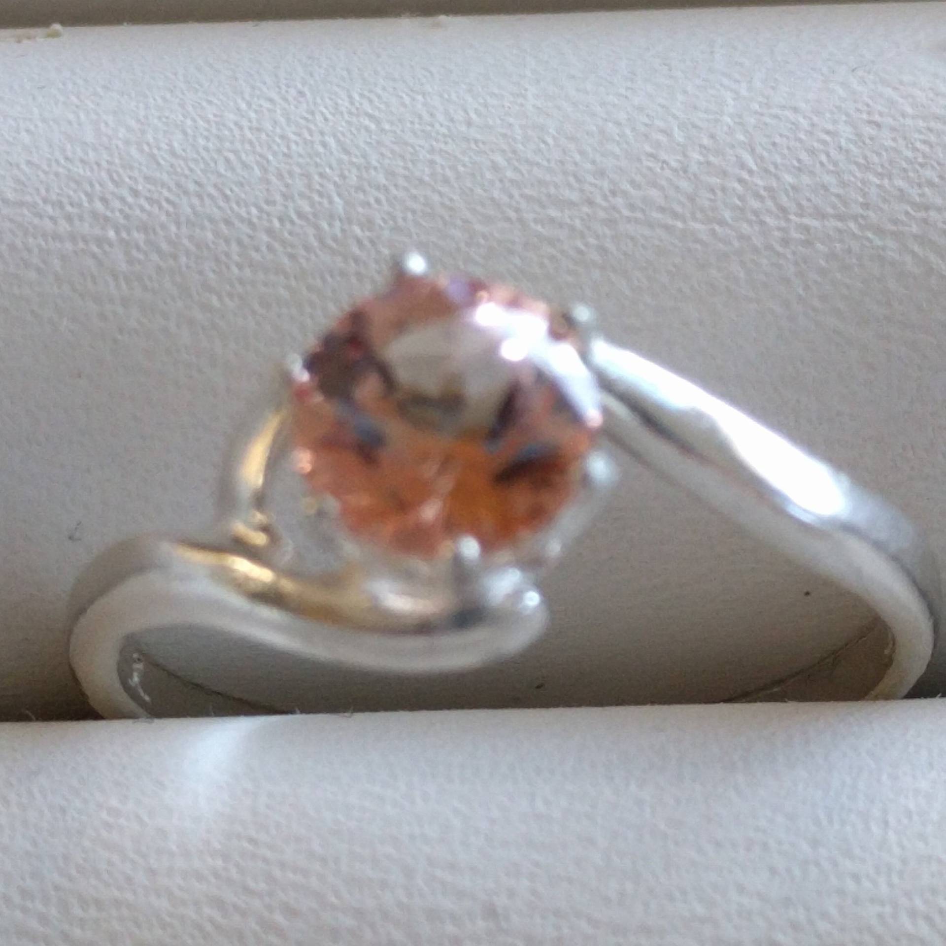 Pfirsich Topas Silber Ring von TreasureBoxJewel