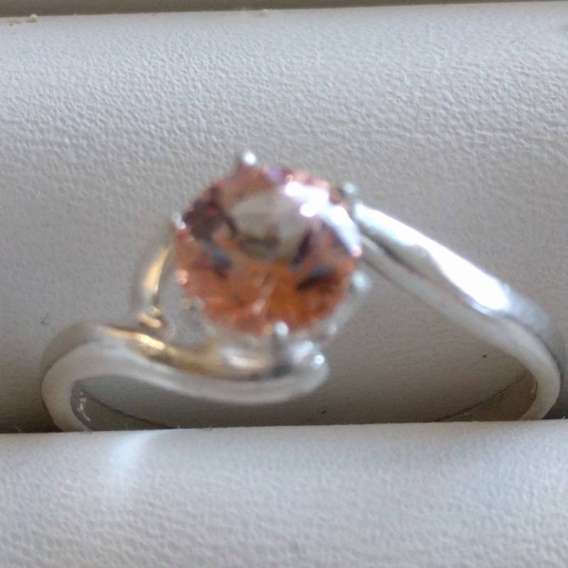 Pfirsich Topas Silber Ring von TreasureBoxJewel
