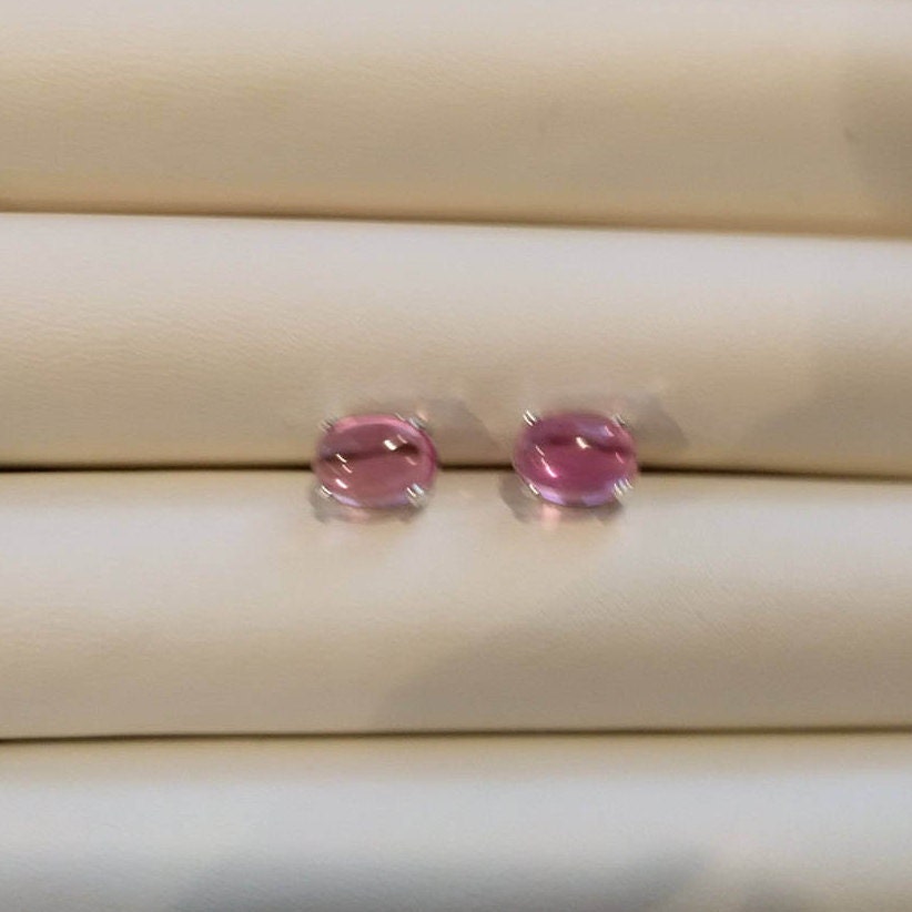 Rosa Saphir Silber Ohrringe von TreasureBoxJewel