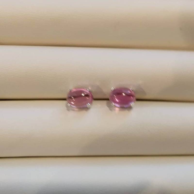 Rosa Saphir Silber Ohrringe von TreasureBoxJewel