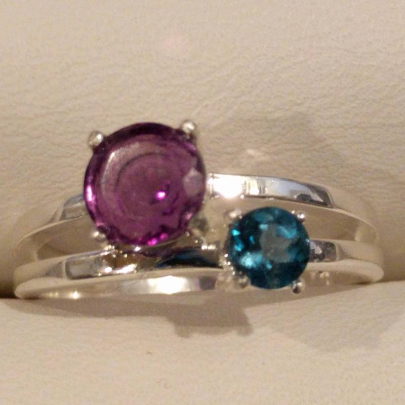 Topas Und Amethyst Silber Ring von TreasureBoxJewel