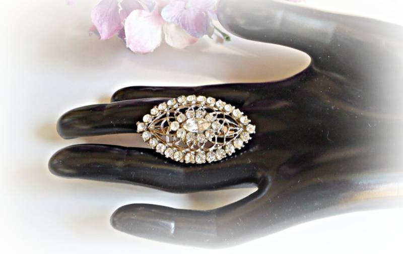 Vintage Brosche Strass Anstecknadel Mid Century 1950Er Jahre von TreasureCoveAlly