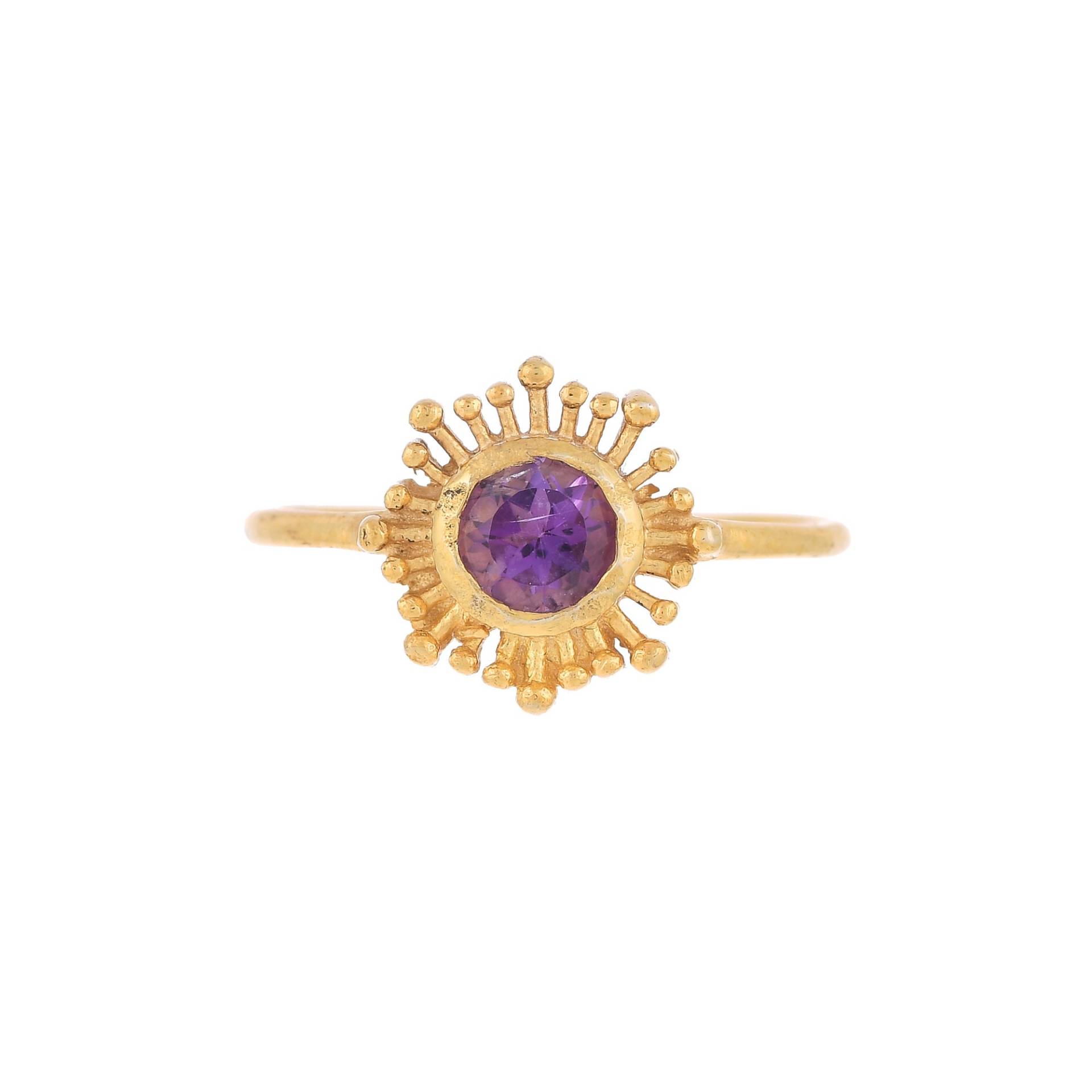 Amethyst 14K Gold Vermeil Over Sterling Silber Ring von TreasureDiary