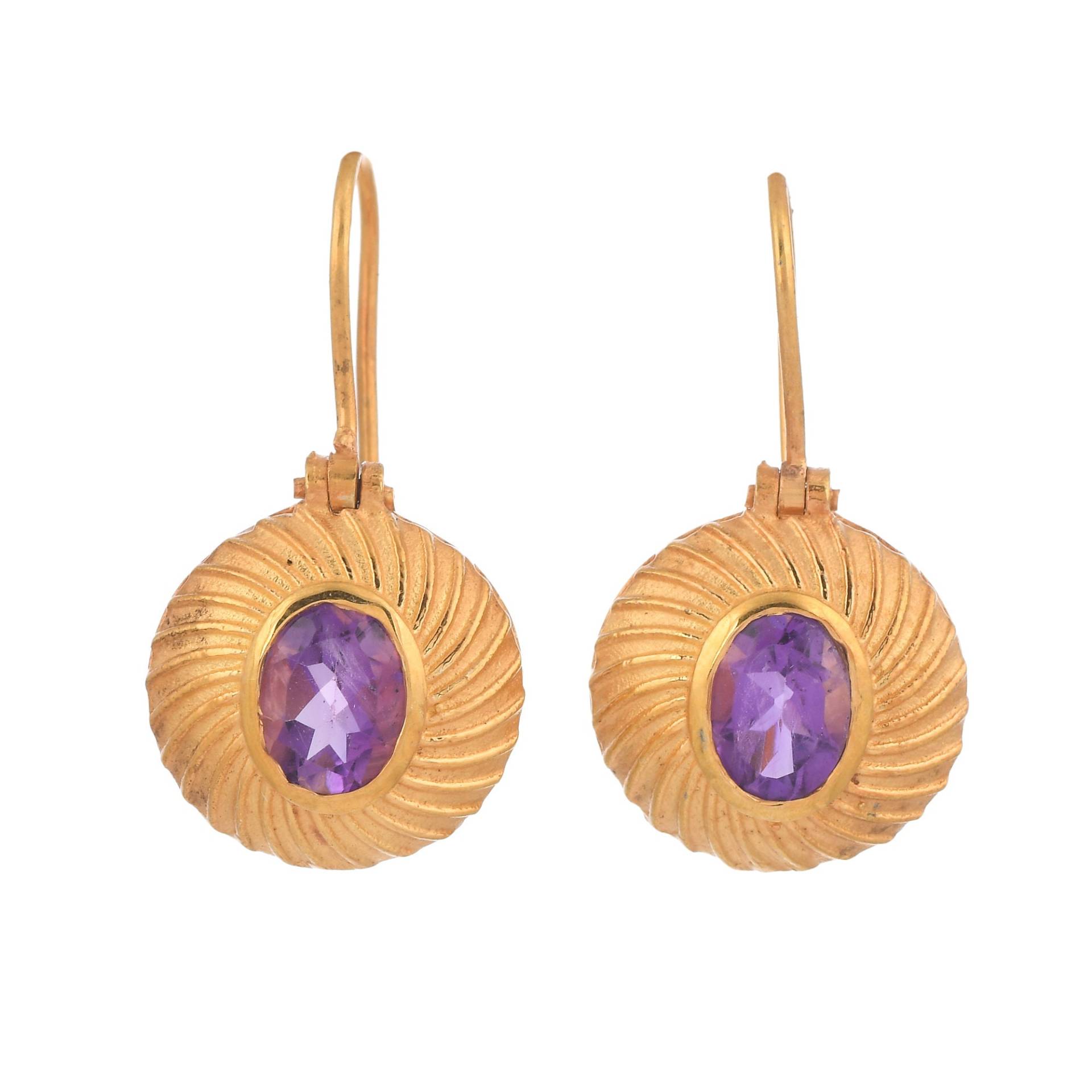 Amethyst Vermeil 14K Gold Über Sterling Silber Ohrring von TreasureDiary