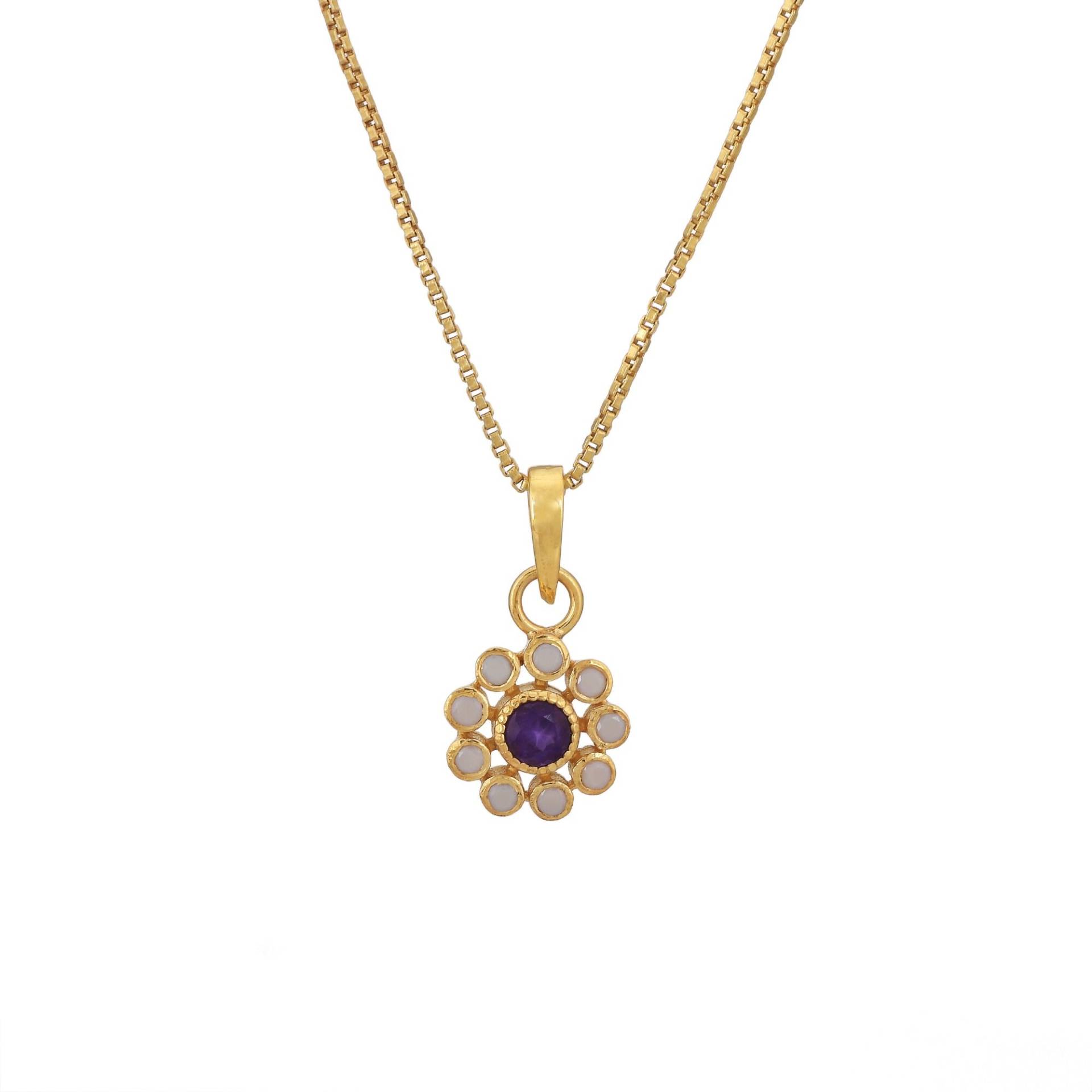 Amethyst & Perle 14K Gold Vermeil Über Sterling Silber Anhänger von TreasureDiary