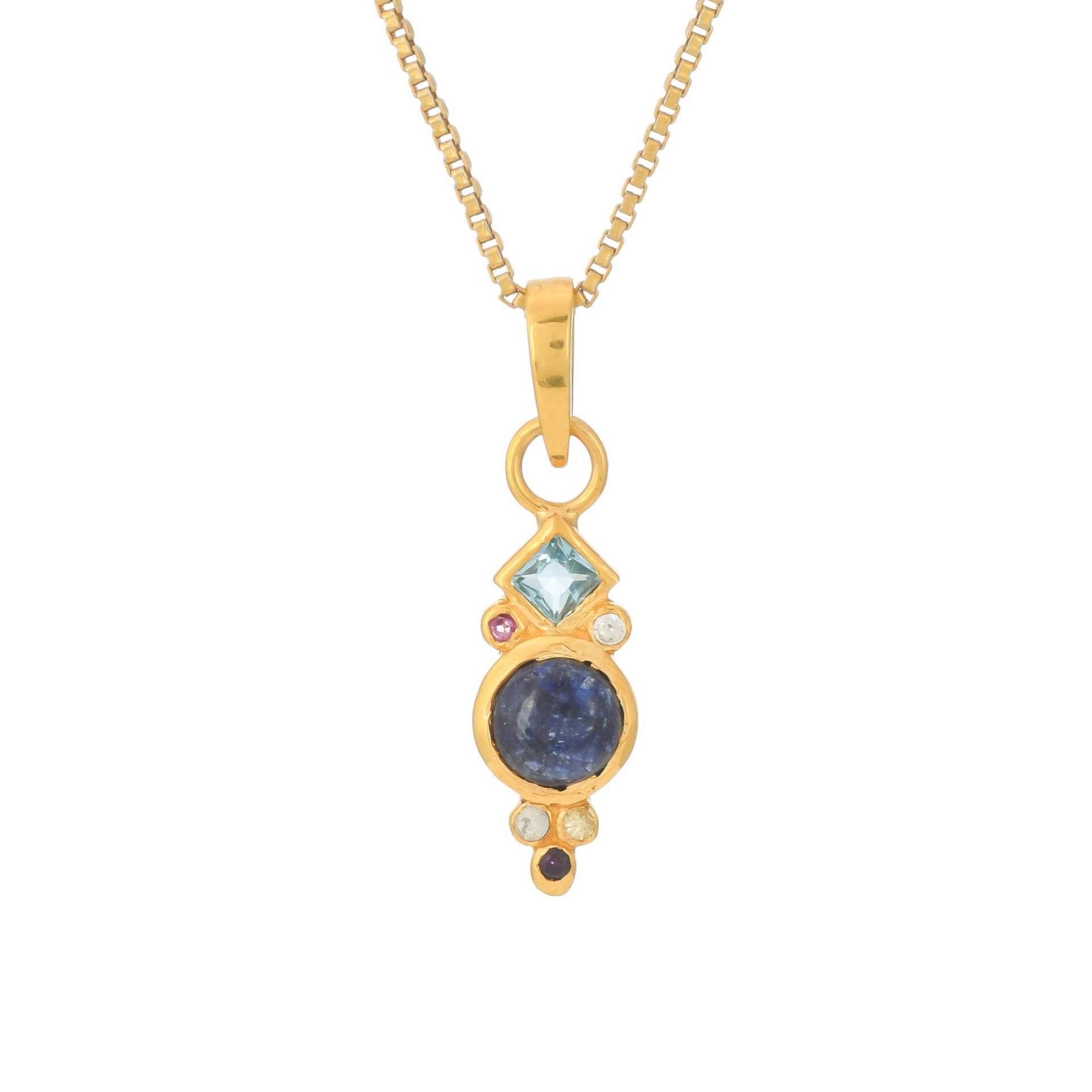 Blauer Saphir, Rubin & Topaz 14K Gold Vermeil Über Sterling Silber Anhänger von TreasureDiary