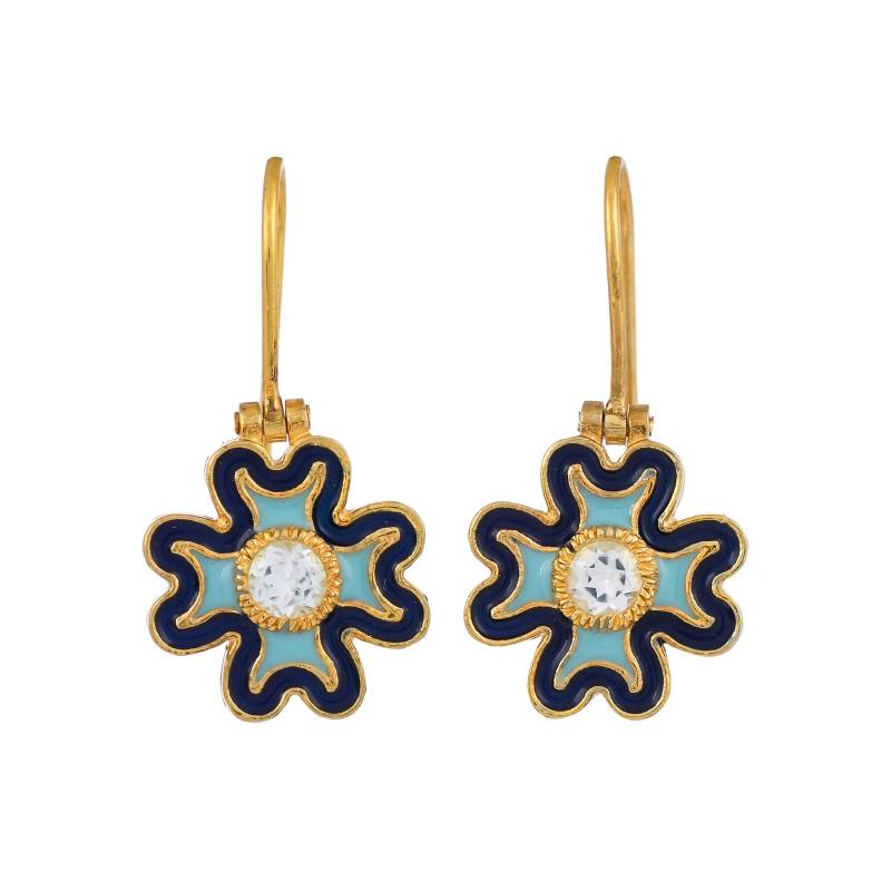 Blautopas Vermeil 14K Gold Über Sterling Silber Emaille Ohrring von TreasureDiary