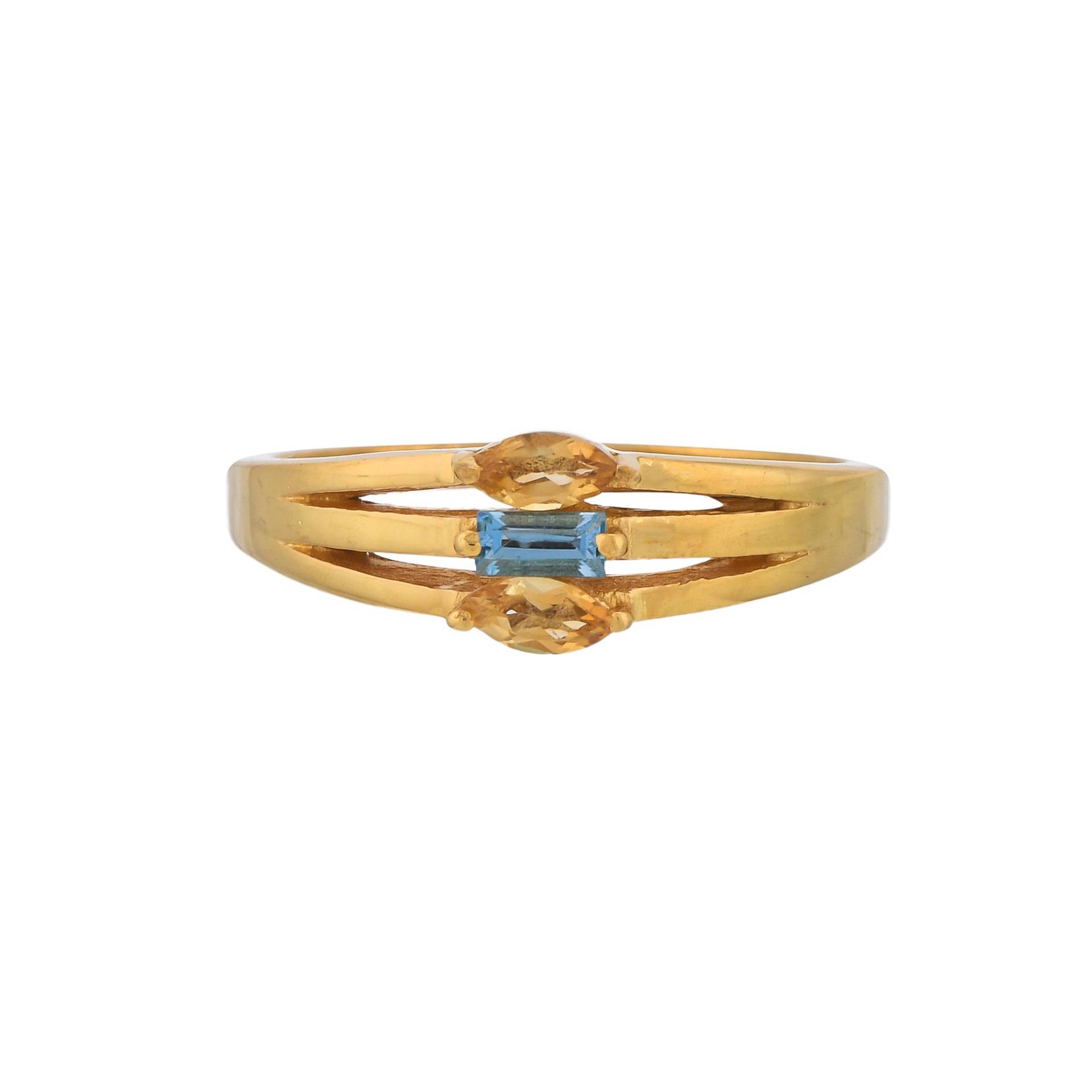 Blautopas & Citrin 14K Gold Vermeil Over Sterling Silber Ring von TreasureDiary