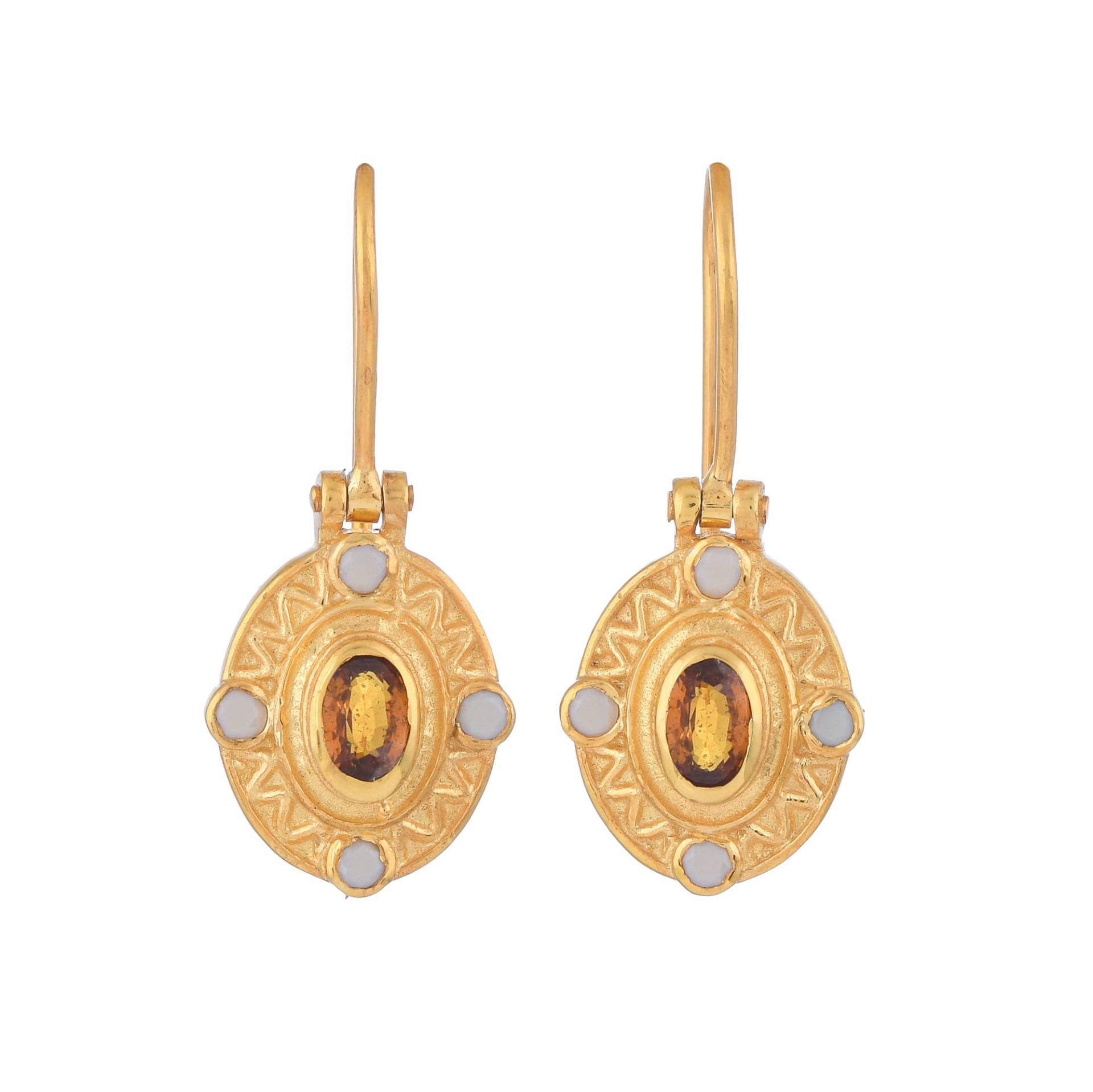 Golden Citrin & Perle 14K Gold Vermeil Über Sterling Silber Ohrringe von TreasureDiary
