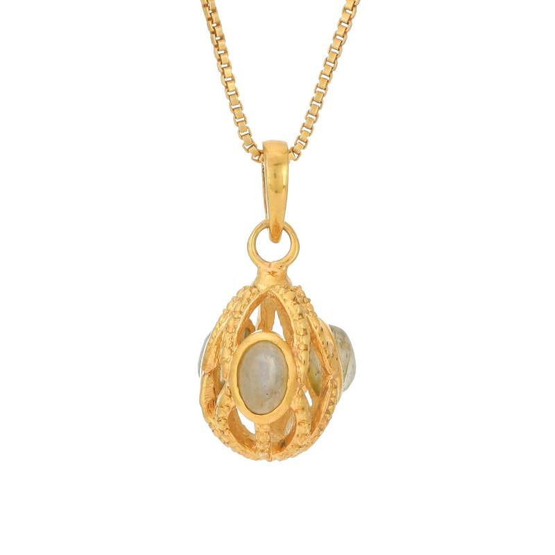 Labradorit-Anhänger Aus 14-Karätigem Vermeil-Gold Über Sterlingsilber von TreasureDiary