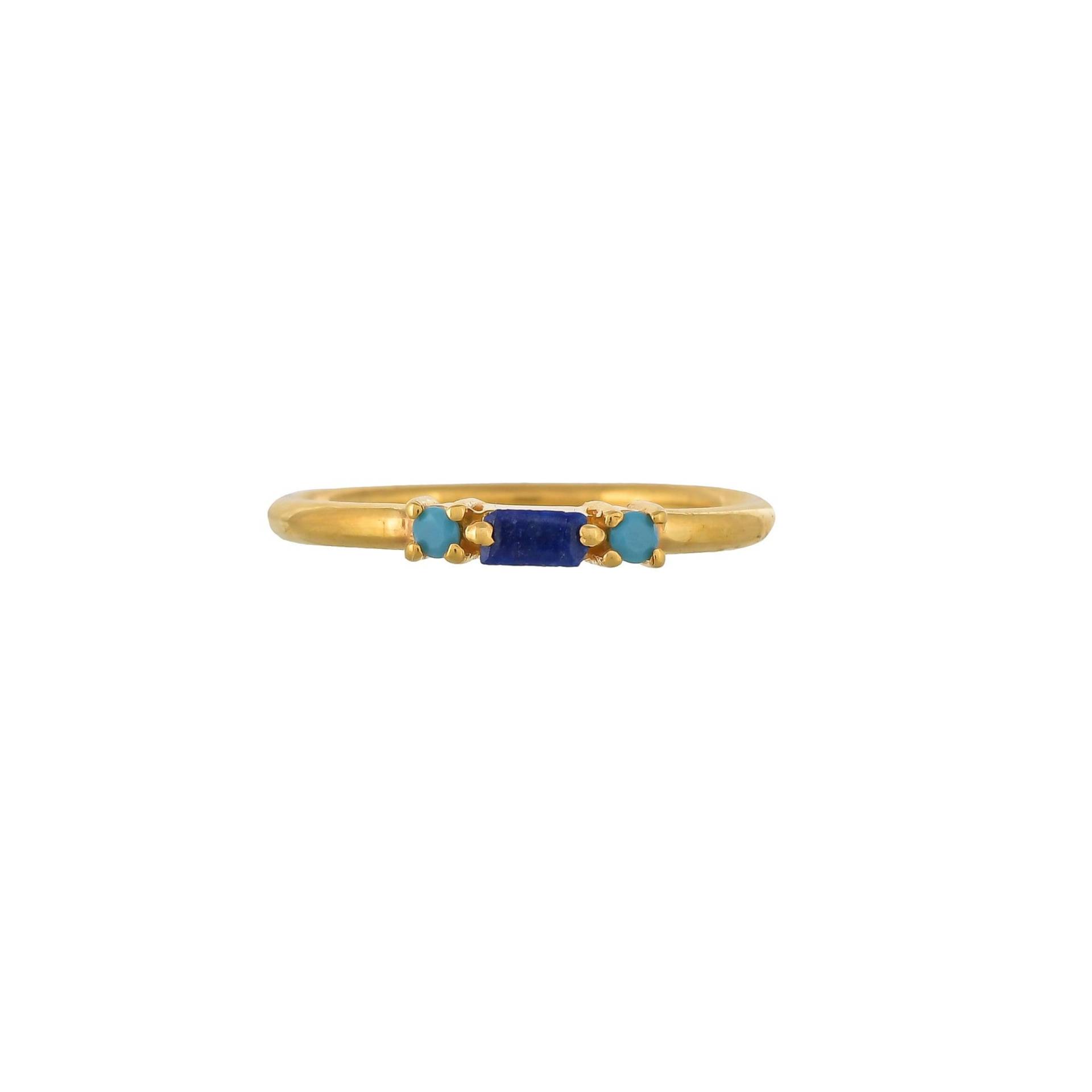 Lapis Lazuli & Türkis 14K Gold Vermeil Über Sterling Silber Ring von TreasureDiary