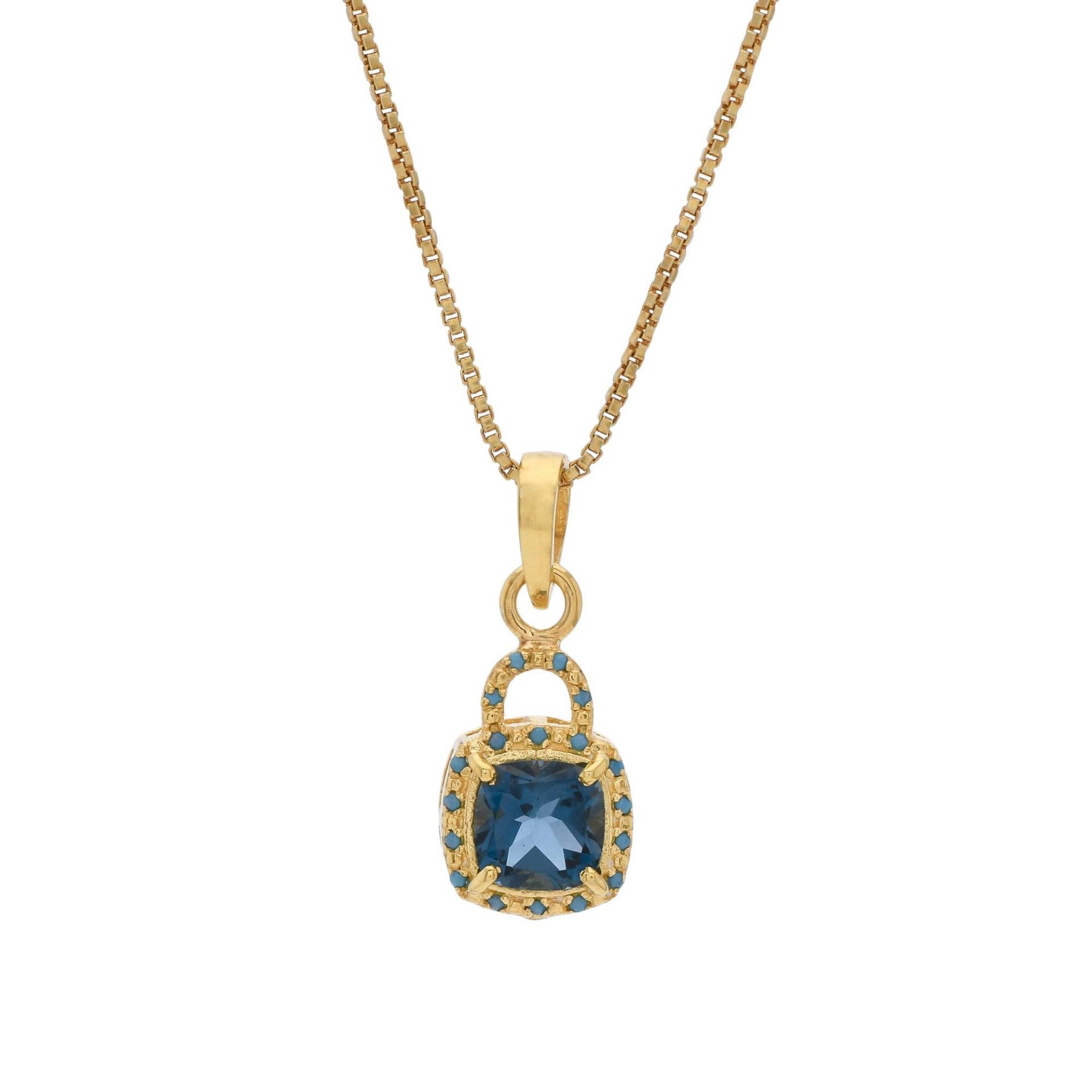 London Topaz & Türkis 14K Gold Vermeil Über Sterling Silber Anhänger von TreasureDiary