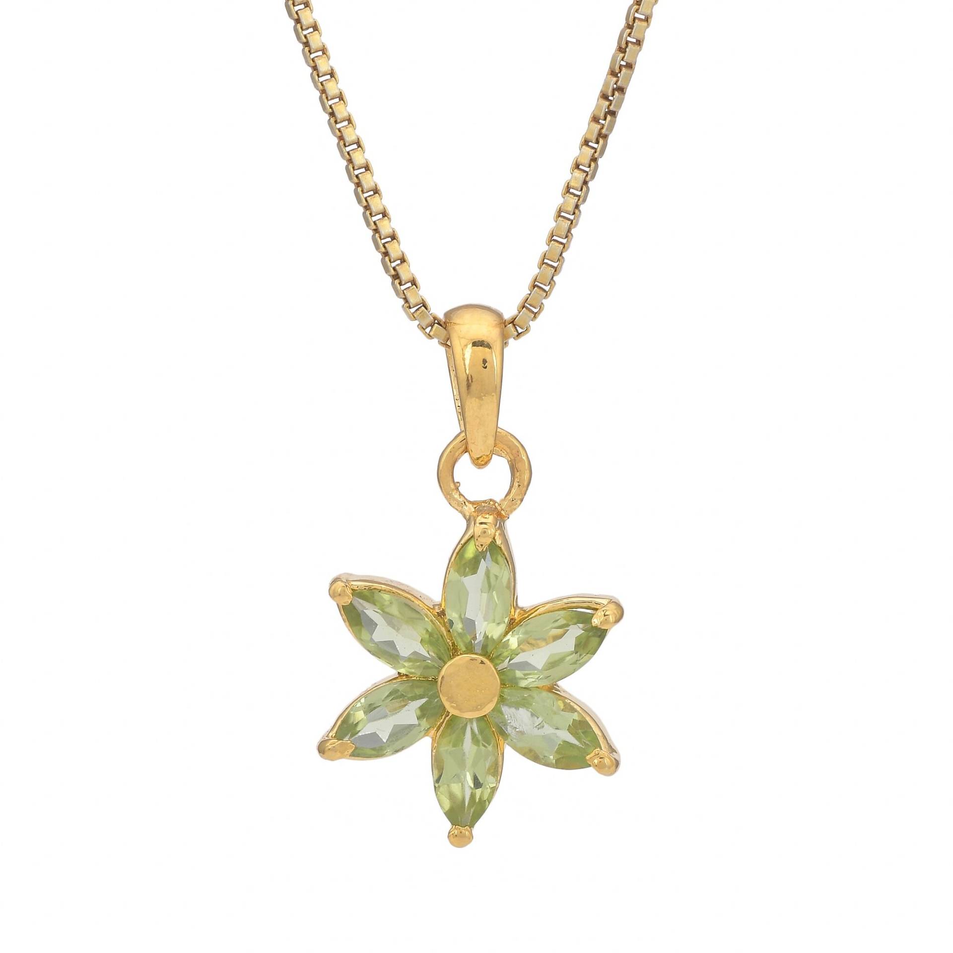 Peridot 14K Gold Vermeil Über Sterling Silber Anhänger von TreasureDiary