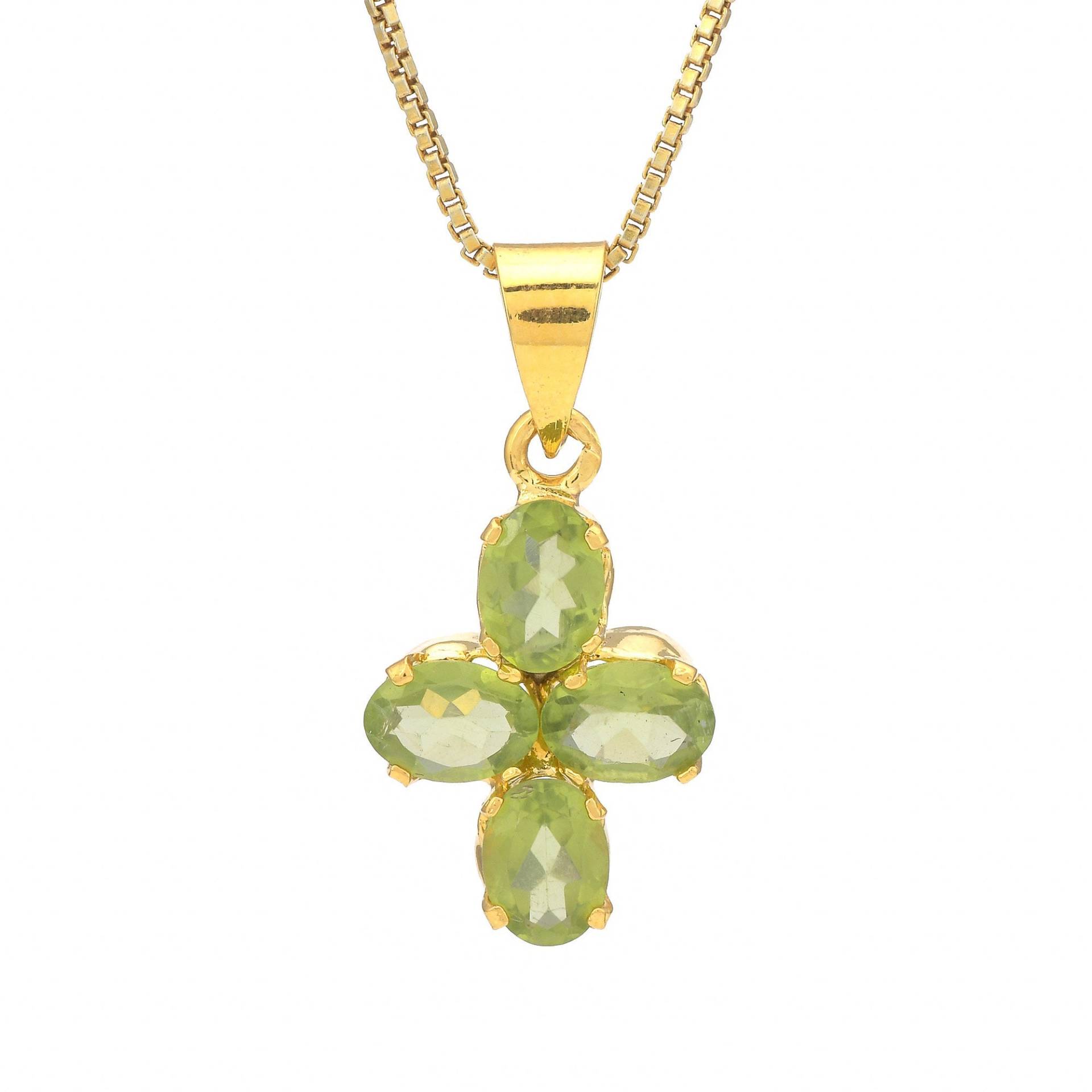 Peridot 14K Gold Vermeil Über Sterling Silber Anhänger von TreasureDiary