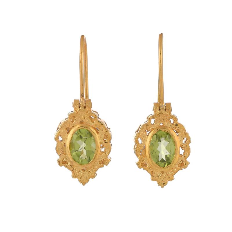 Peridot Vermeil 14K Gold Über Sterling Silber Emaillierte Ohrring von TreasureDiary