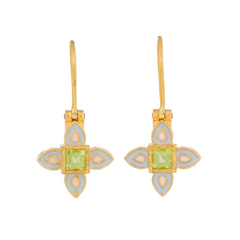 Peridot Vermeil 14K Gold Über Sterling Silber Emaillierte Ohrring von TreasureDiary