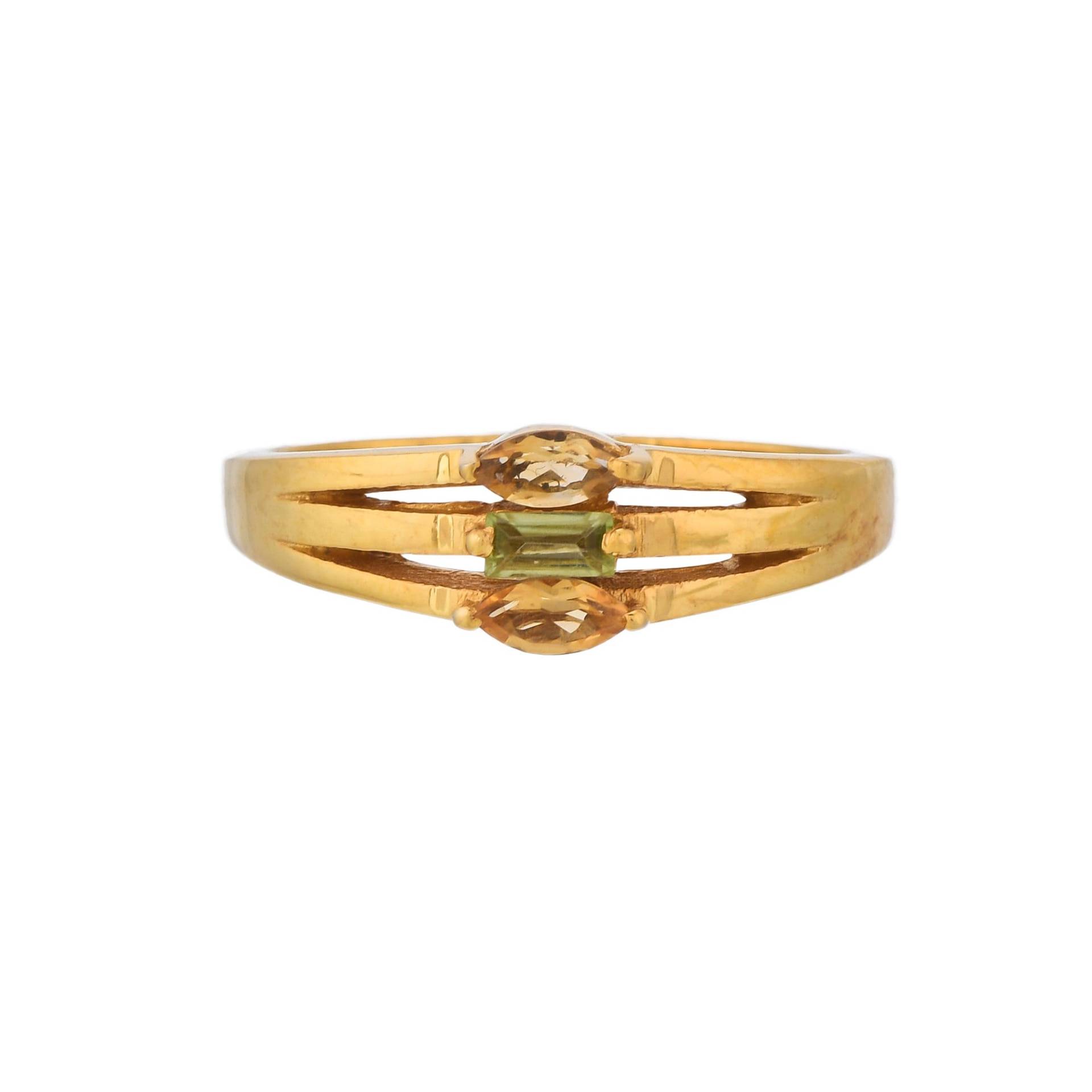 Peridot & Citrin Ring Aus 14K Gold Vermeil Auf Sterling Silber von TreasureDiary