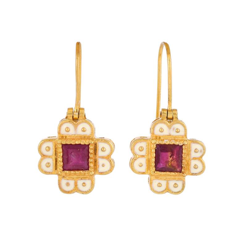 Rubin Vermeil 14K Gold Über Sterlingsilber Emaille Ohrring von TreasureDiary