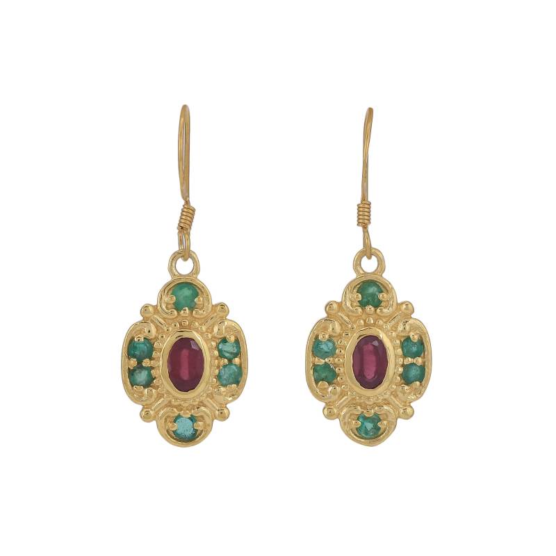 Rubin Und Smaragd 14K Gold Vermeil Über Sterling Silber Ohrring von TreasureDiary
