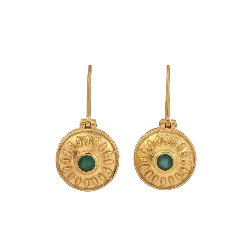 Smaragd-Vermeil-Ohrring Aus 14-Karätigem Gold Über Sterlingsilber von TreasureDiary