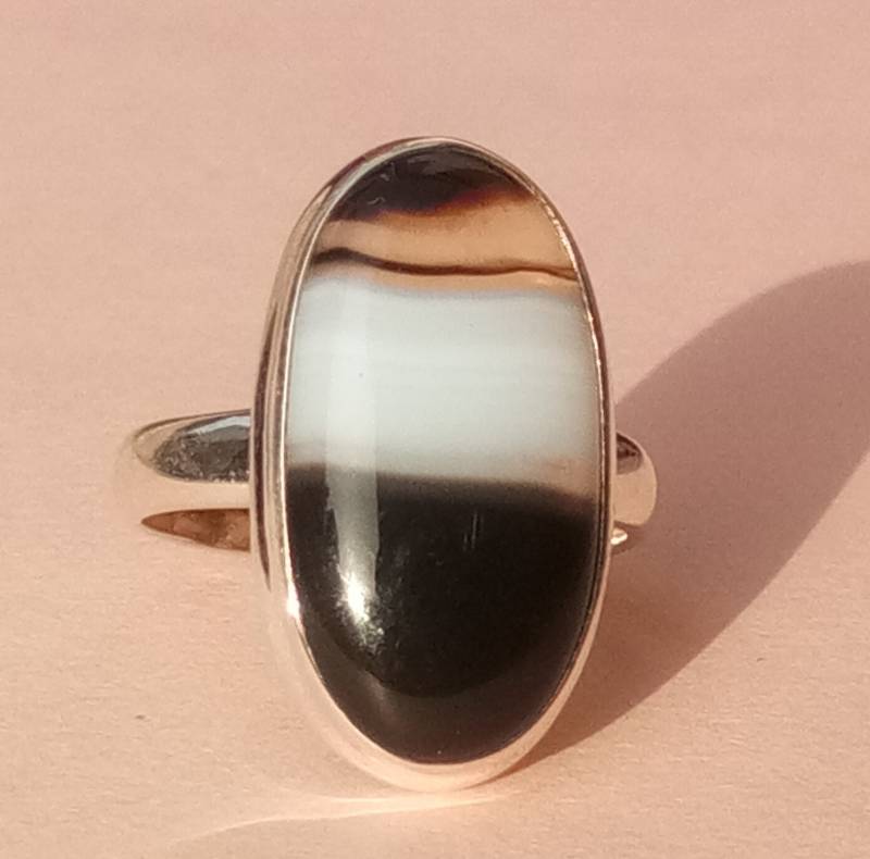 Handgefertigter Schwarzer Achat Ring Sterling Silber Boho Ring Handgefertigter Schwarzer Achat Ring Sterling Silber Boho Ring von TreasureGemJewels