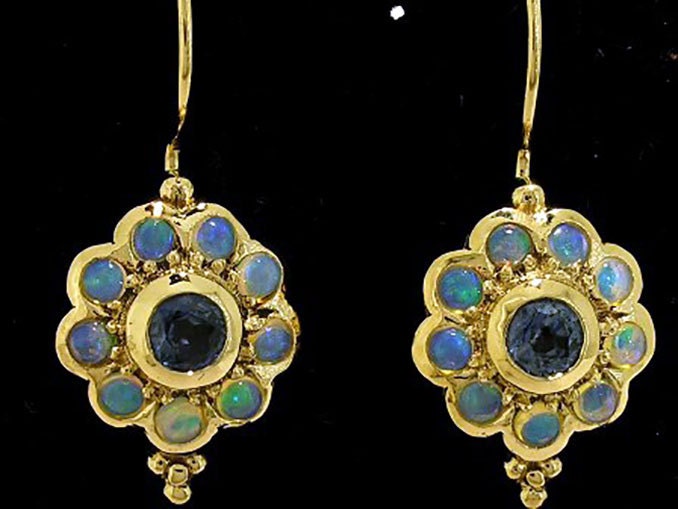 E149 Echtes 9K, 10K, 14K, 18K Solid Gold Natürlicher Saphir & Opal Cluster Tropfen Ohrringe - Anpassung Mit Anderen Edelsteinen Verfügbar E149 Echtes 9K, 10K, 14K, 18K Solid Gold Natürlicher Saphir & Opal Cluster Tropfen Ohrringe - Anpassung Mit Anderen Edelsteinen Verfügbar von TreasureHubAU
