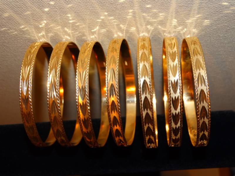 14K Solides Gelbgold 92 Gramm Set Von 7 Armbänder Mit 2, 60 "Innendurchmesser von TreasureHuntingSpot