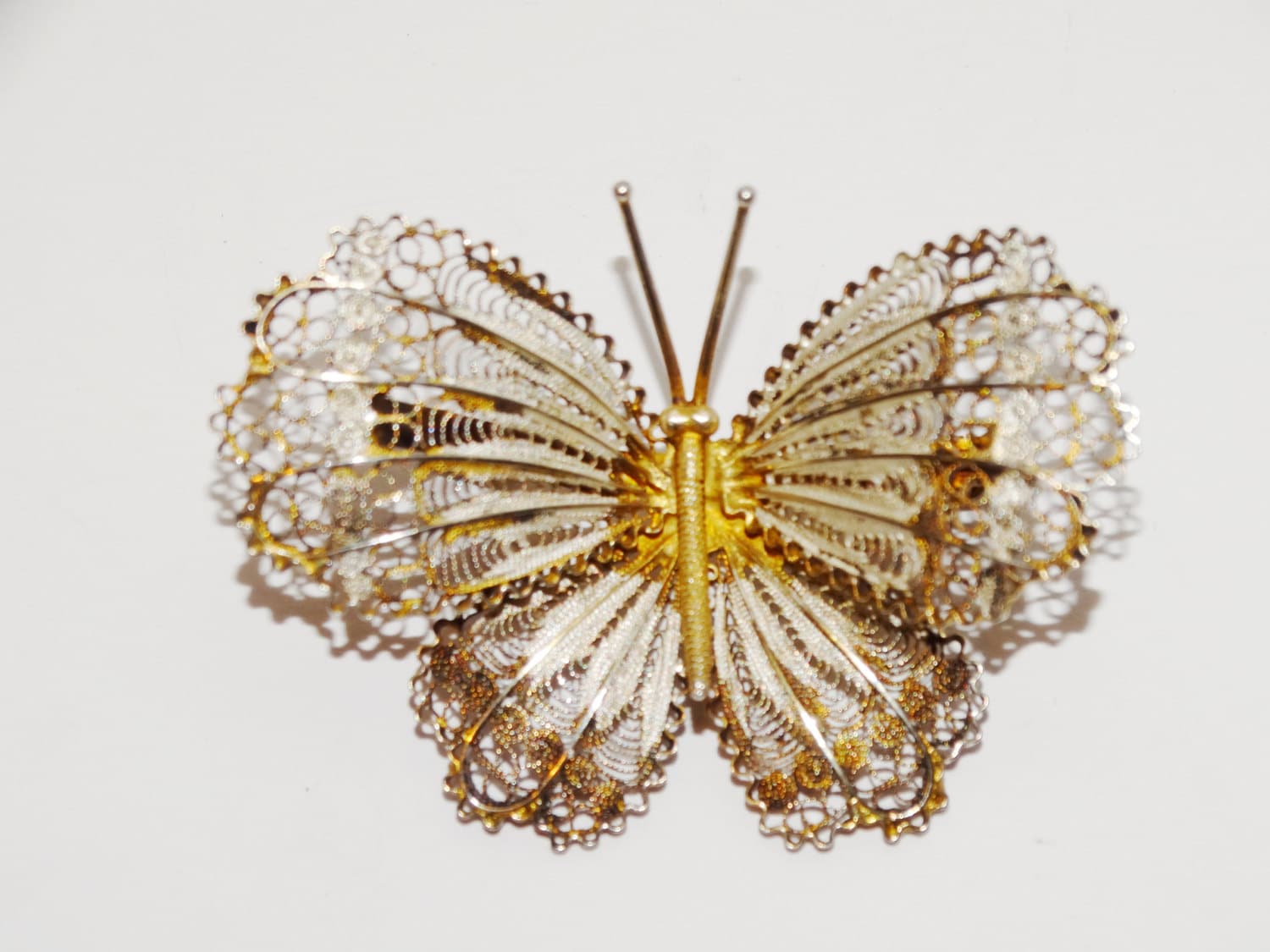 800 Sterling Filigrane Schmetterling Brosche 800 Sterling Filigrane Schmetterling Brosche von TreasureHuntingSpot