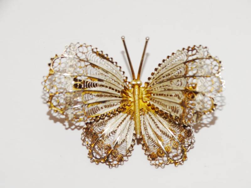 800 Sterling Filigrane Schmetterling Brosche 800 Sterling Filigrane Schmetterling Brosche von TreasureHuntingSpot