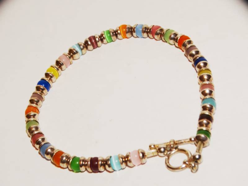 Benutzerdefinierte Silber Armband Glas Perle 7, 5" Lang von TreasureHuntingSpot