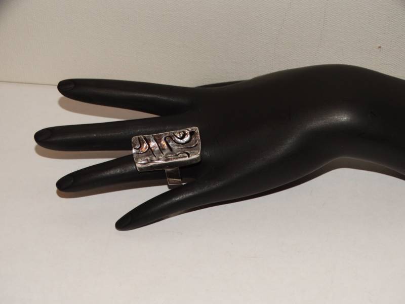 Großer 835 Sterling Silber Wunderschöner Abstrakter Ring von TreasureHuntingSpot