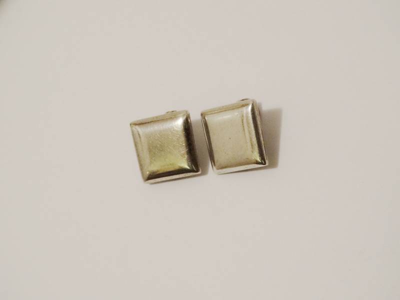 Massive Sterling Silber Ciani Designer Signiert Quadrat Ohrringe von TreasureHuntingSpot