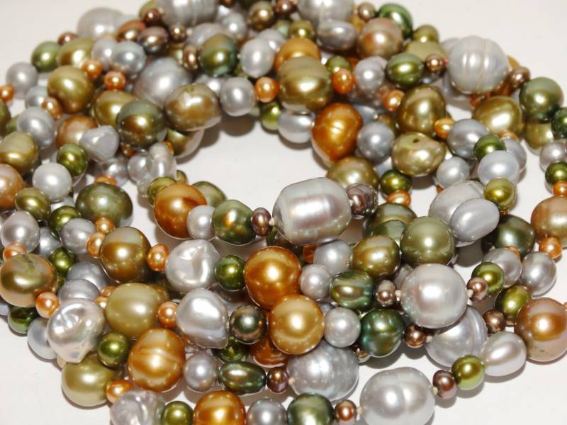 Multicolor Echte Süßwasserperle 65 "Halskette von TreasureHuntingSpot