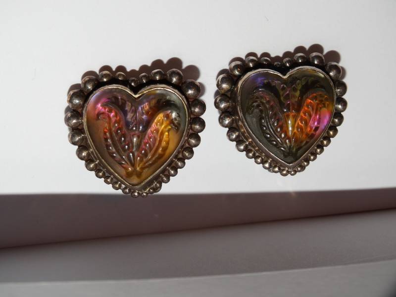 Stephen Dweck Sterling Designer Signierte Hand Geschnitzte Bergkristall Herz Ohrringe von TreasureHuntingSpot