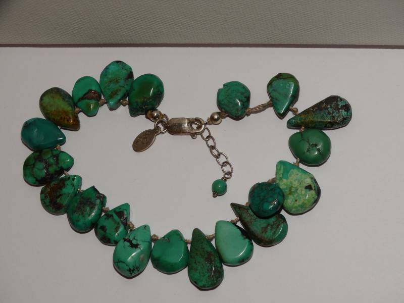 Sterling Silber 8 "Verstellbar Bis 9" Zoll Individuell Geknotetes Türkis Stein Armband von TreasureHuntingSpot