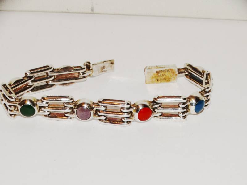 Sterling Silber Echte Steine 34 Gramm 7, 5" Armband von TreasureHuntingSpot