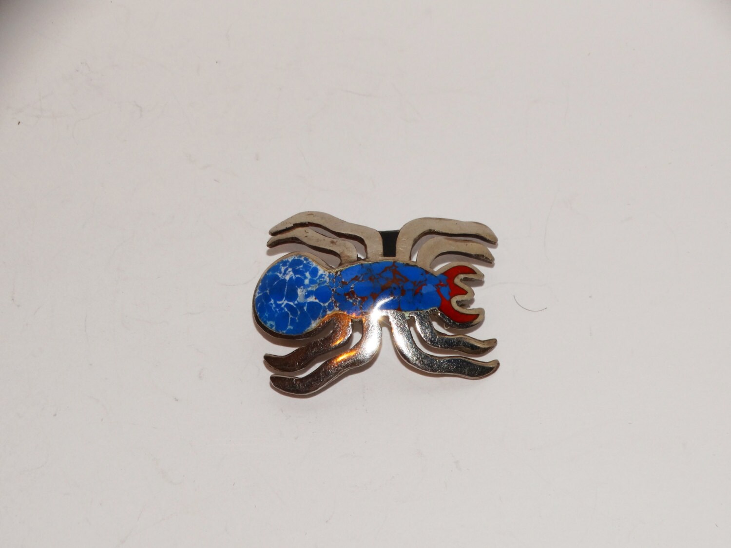 sterling 925 Gestempelte Blau Rot Emaillierte Spinnen Brosche/Anhänger sterling 925 Gestempelte Blau Rot Emaillierte Spinnen Brosche/Anhänger von TreasureHuntingSpot