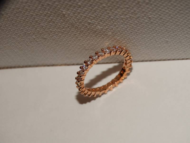 sterling Silber 14K Rose Vergoldet 2.73Ctw Cz Größe 6 Funkelndes Eternity Band von TreasureHuntingSpot